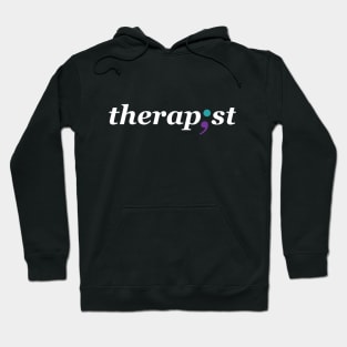 Therapist Semicolon - Mental Health Awareness Design Hoodie